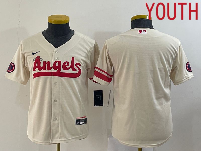 Cheap Youth Los Angeles Angels Blank Cream City Edition Nike 2022 MLB Jersey